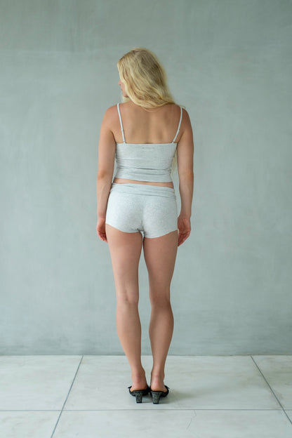 “Sore” raw edges tank top (grey rib)