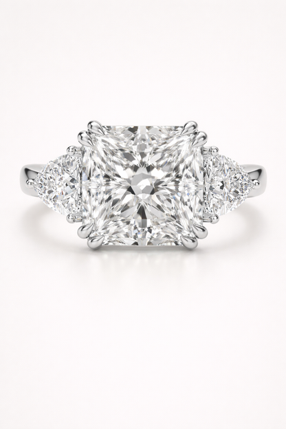 "Trophy wife" ring with 5ct diamond cut cubic zirconia