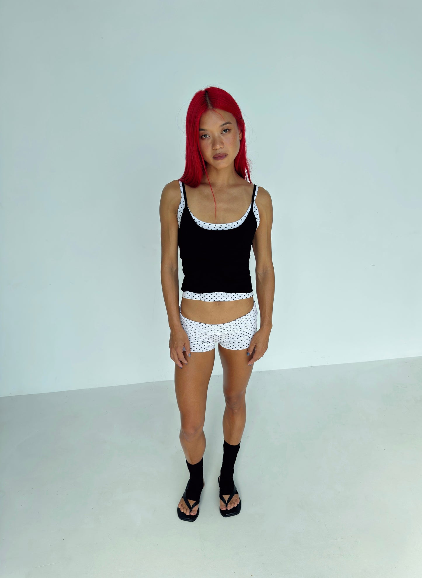 “Vega” raw edges mini shorts