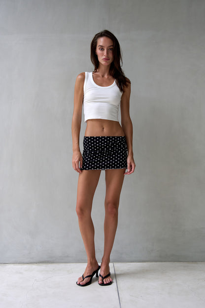 “Lona” raw edges crop top (wht rib)