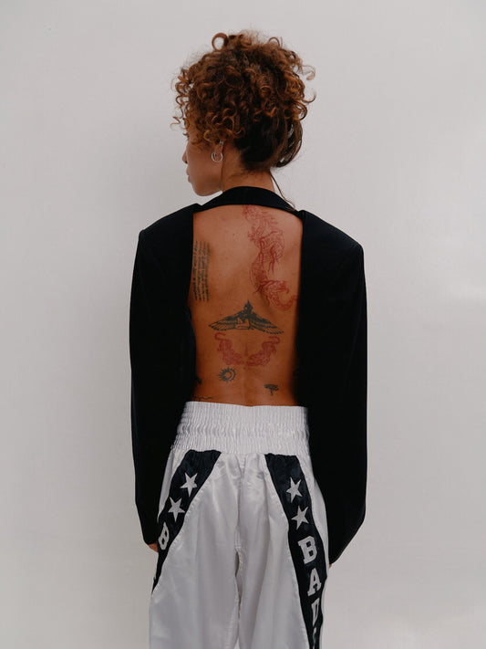 Black Jacket open back