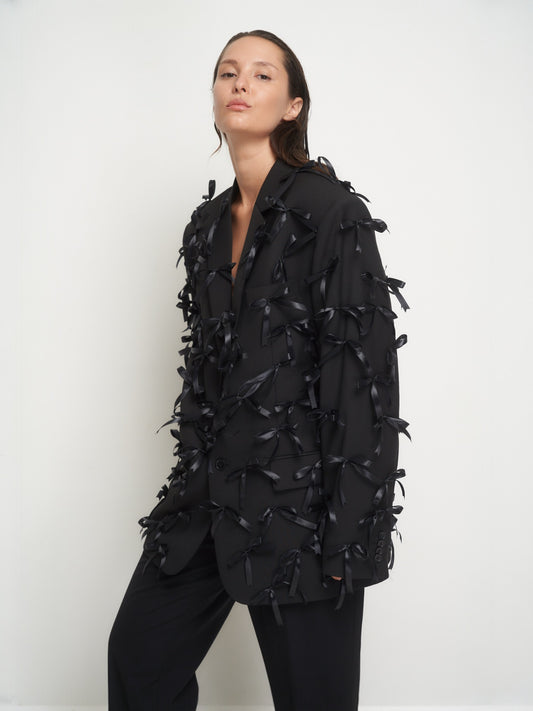 Black jacket small bows