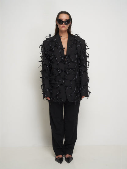 Black jacket small bows