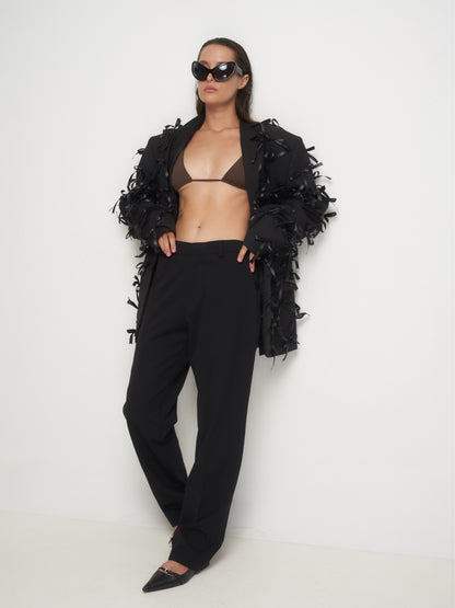 Black jacket small bows