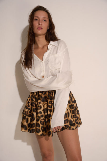 Leopard silk skirt - BURO