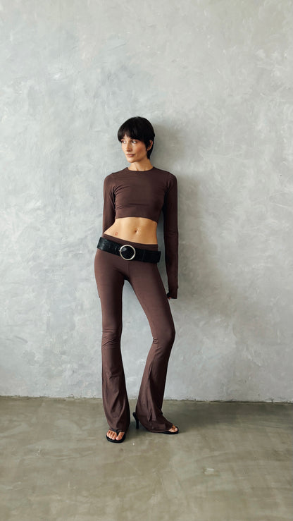 “Nico” raw edges long sleeve top