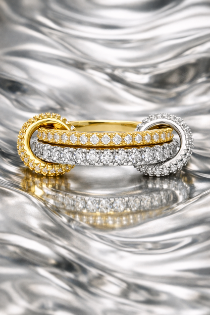 Serpent Double Ring Silver&Gold