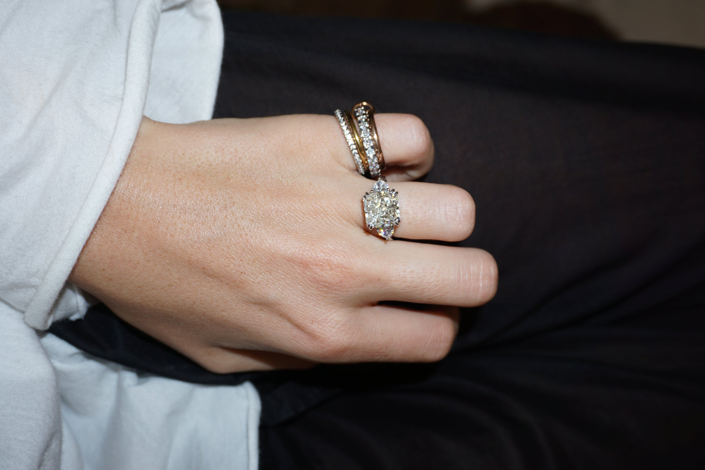 "Trophy wife" ring with 5ct diamond cut cubic zirconia