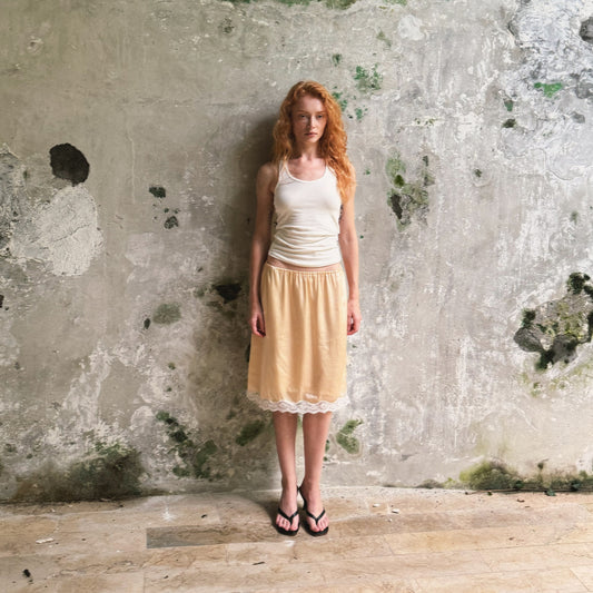 “Amber” silk midi skirt