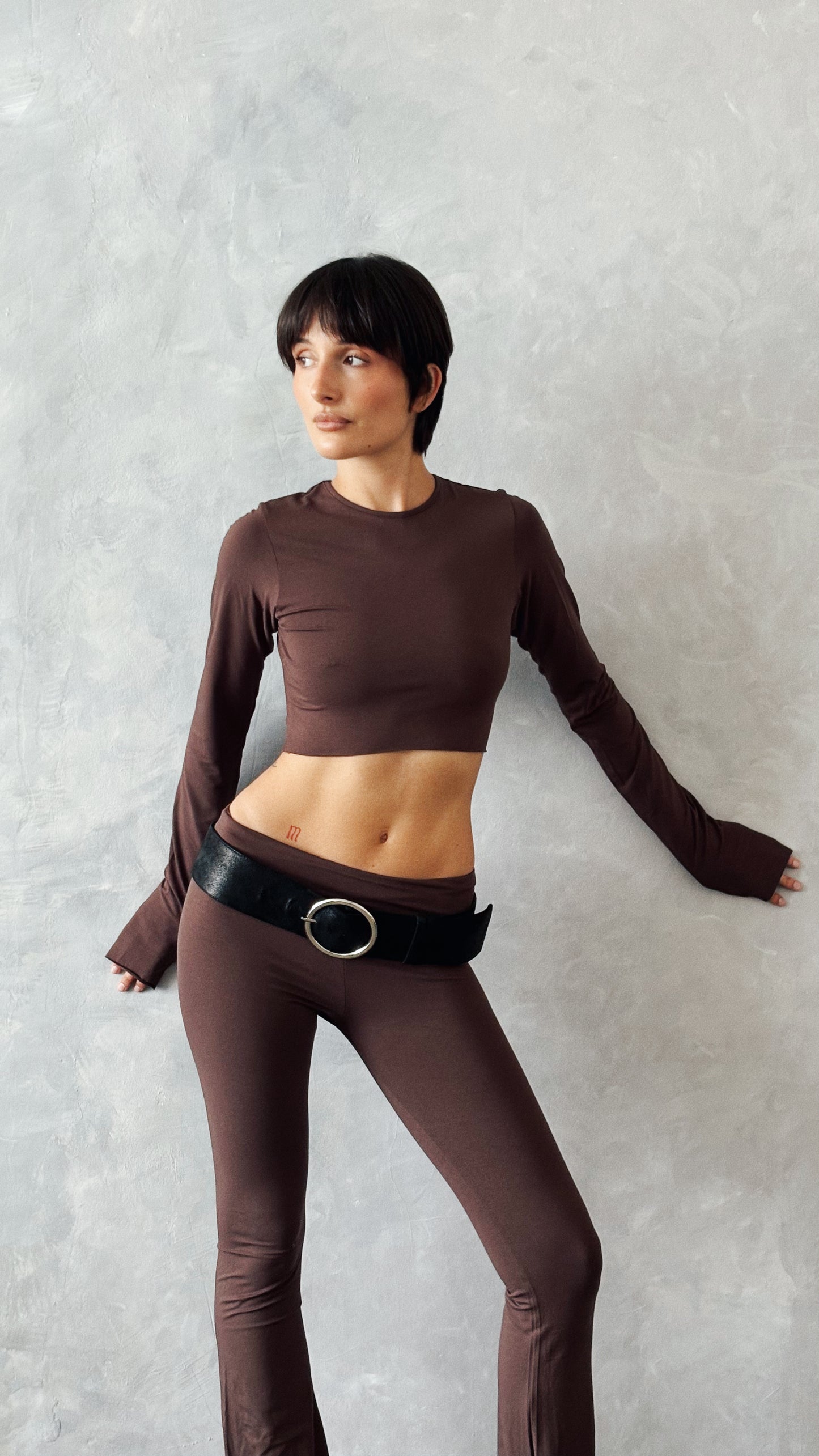 “Nico” raw edges long sleeve top