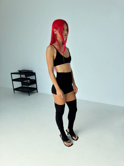 “Lola” open heel leg warmers
