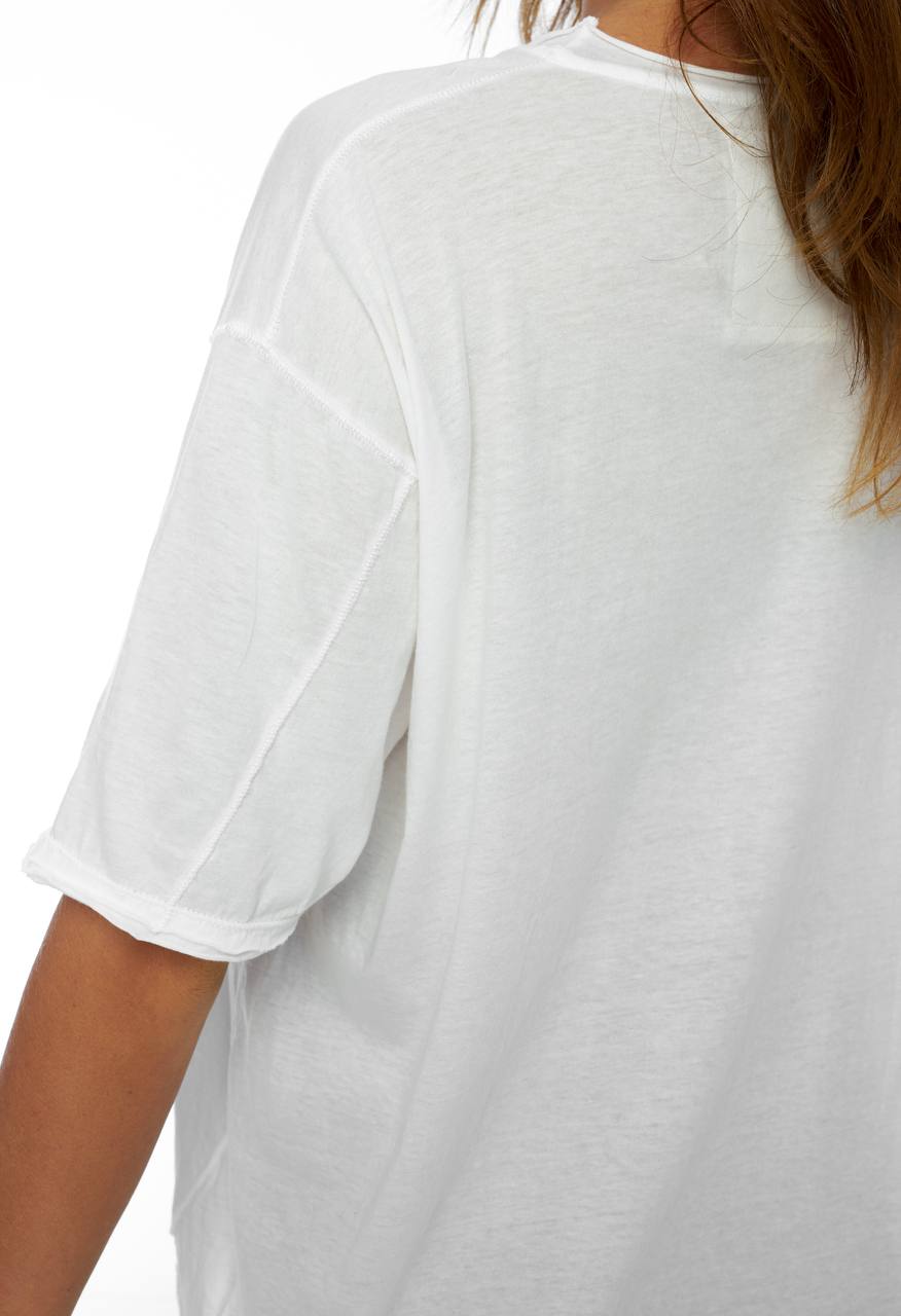Cropped t-shirt / white organic cotton