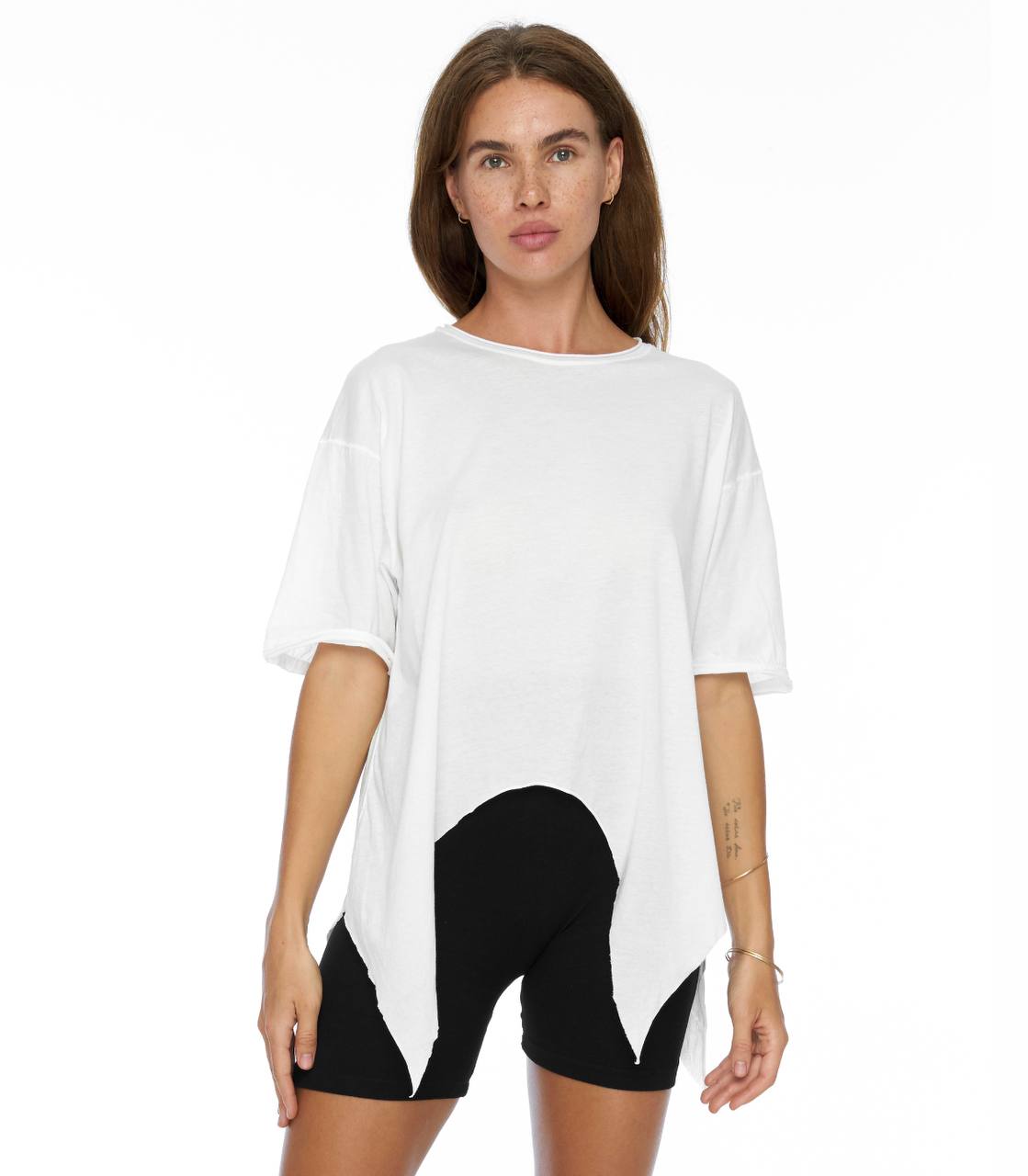 Cropped t-shirt / white organic cotton