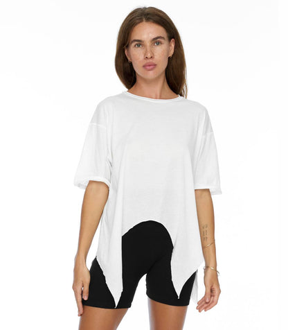 Cropped t-shirt / white organic cotton
