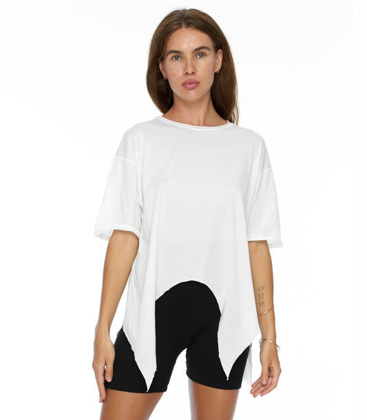 Cropped t-shirt / white organic cotton