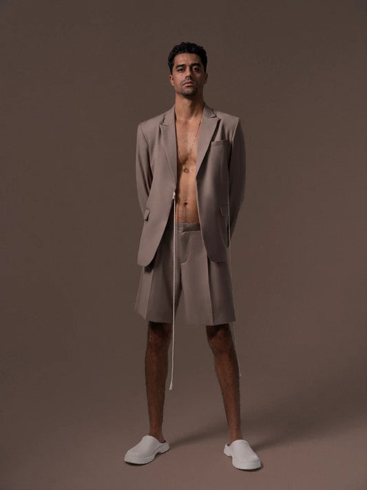 Cream tie jacket