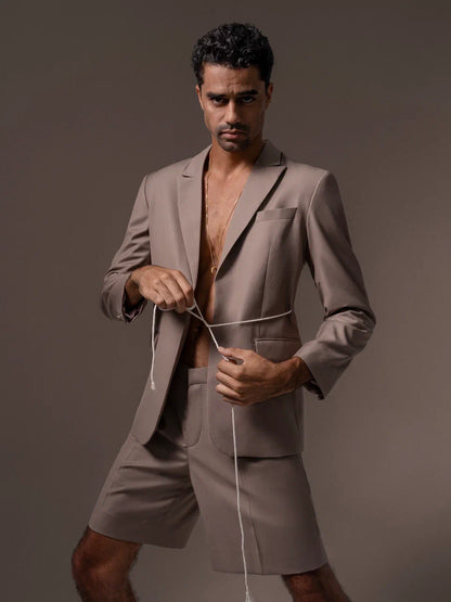 Cream tie jacket