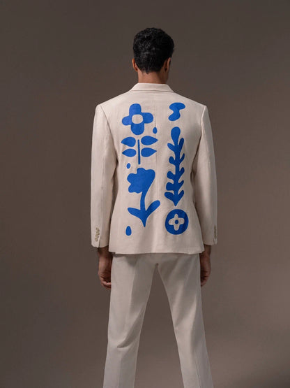 Milk jacket blue flowers
