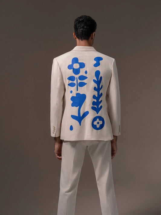 Milk jacket blue flowers
