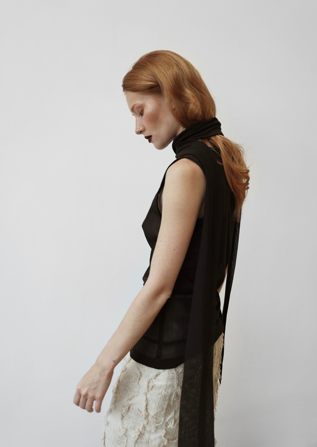 Transparent chocolate blouse