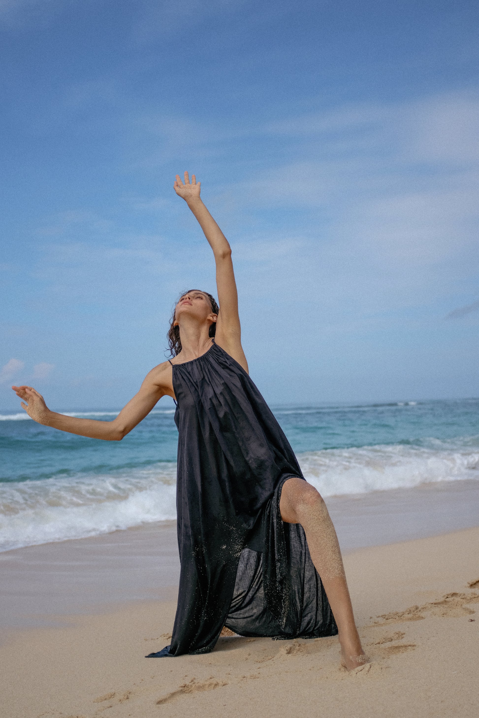 Black Long Dress / organic cotton - BURO