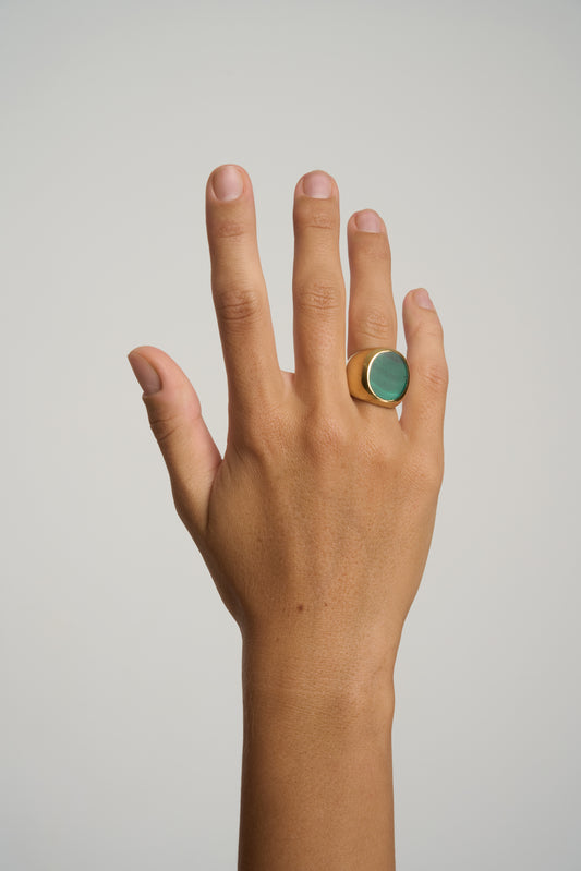 Unisex “Kian ” Malachite signet ring