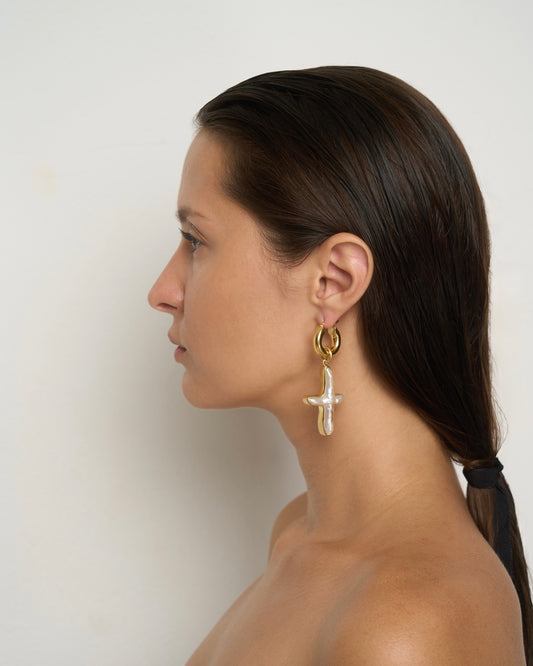 Unisex “Luka” 3-in-1 vintage look pearl cross set