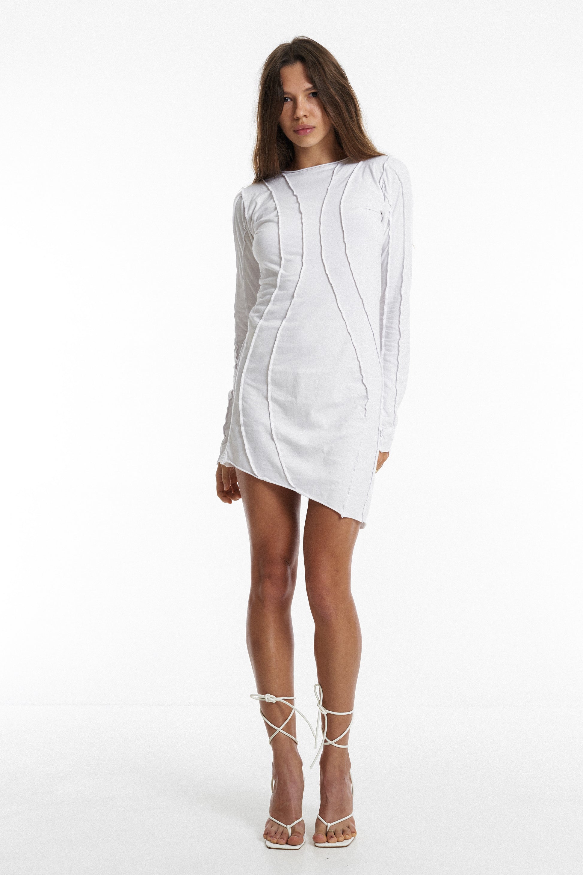 Asymmetrical dress / White organic cotton BURO Asymmetrical dress / White organic cotton BURO