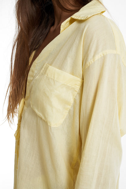 Premium organic cotton String Blouse / Lemon yellow - BURO