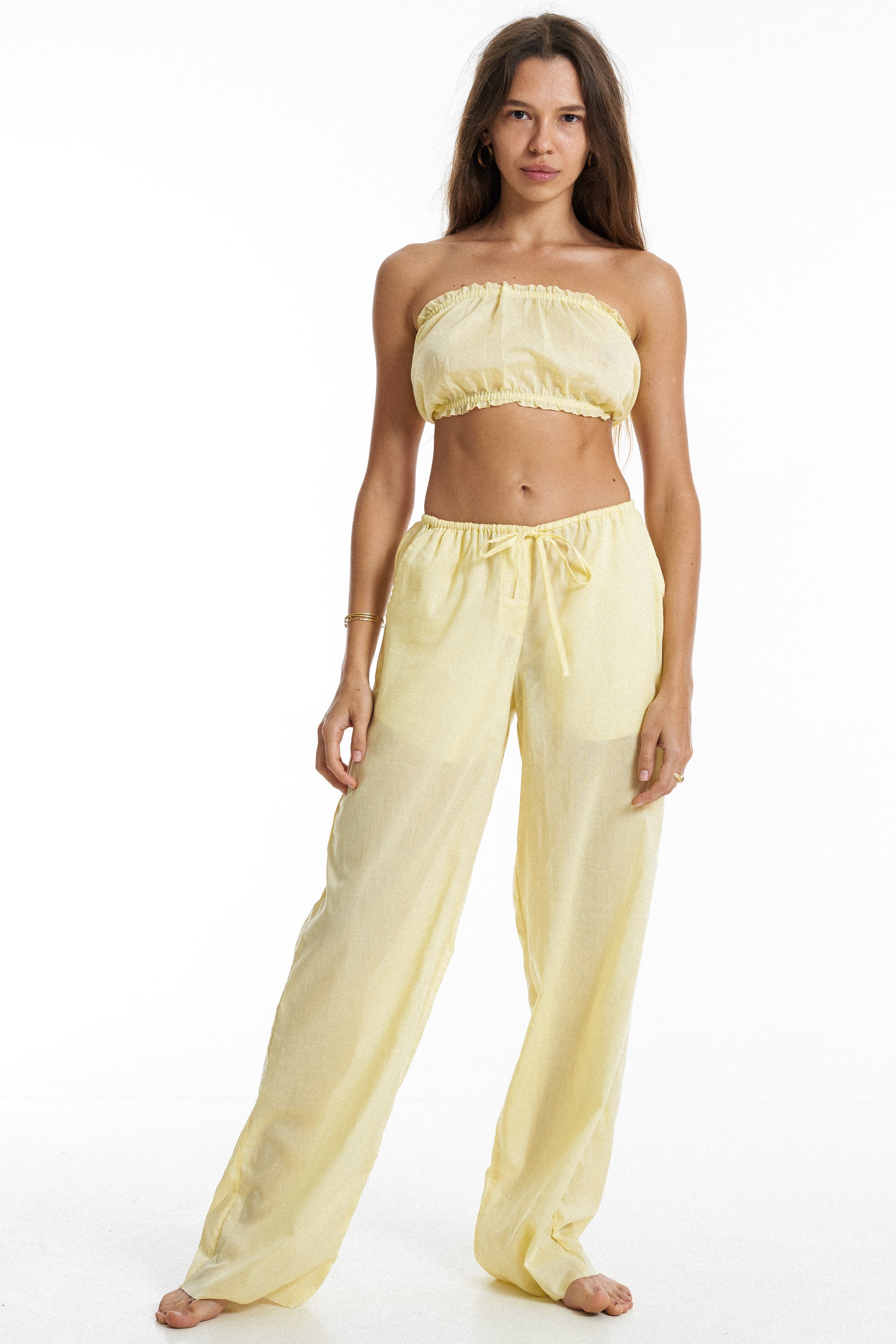 Premium organic cotton Elastic top / Lemon yellow - BURO