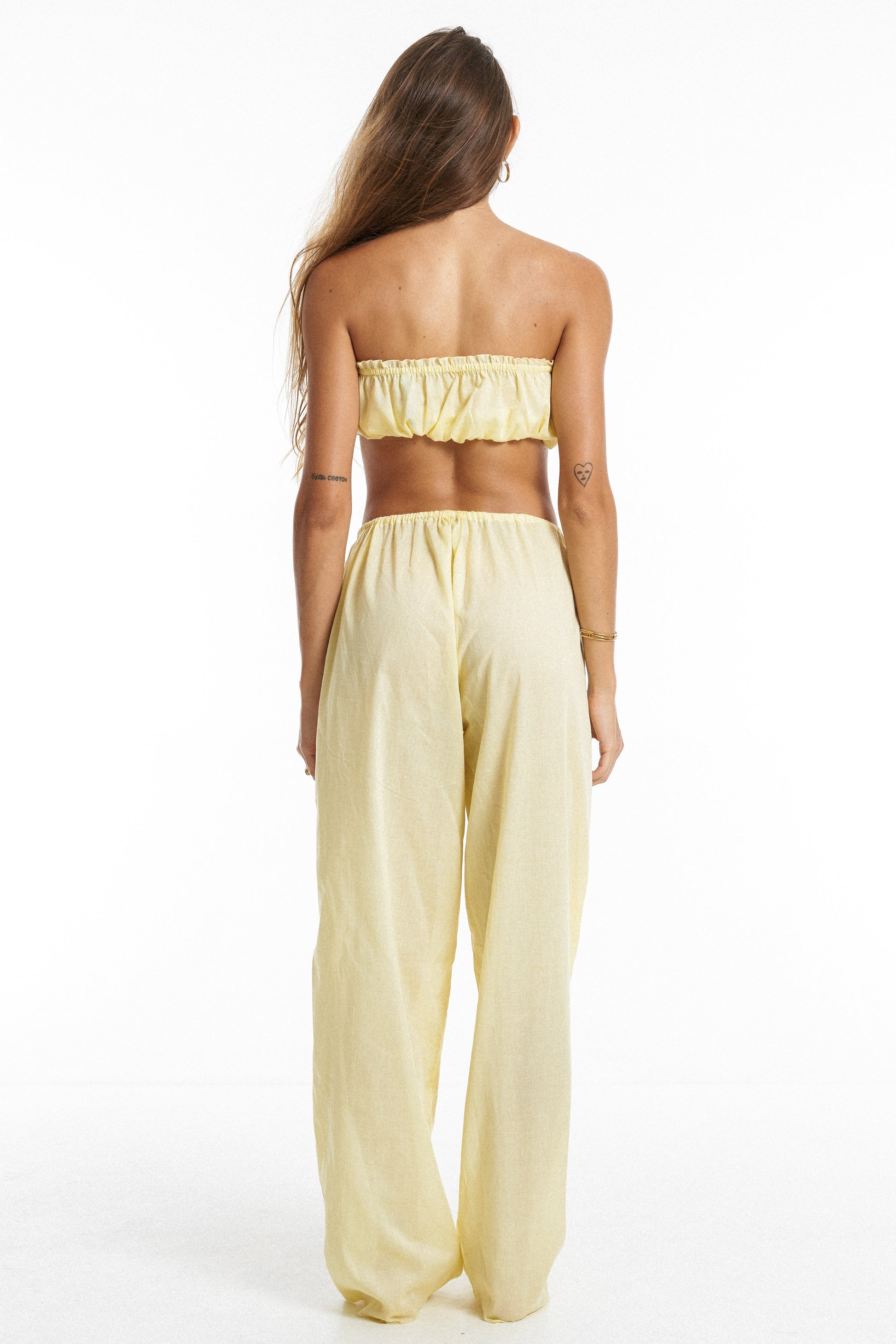Premium organic cotton Elastic top / Lemon yellow - BURO