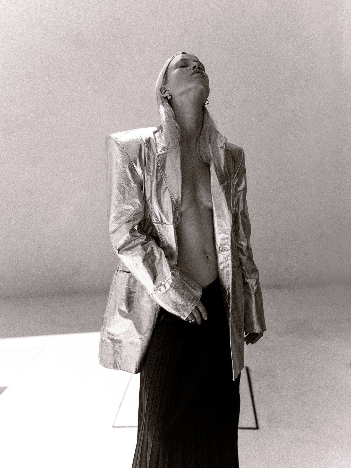Leather silver jacket