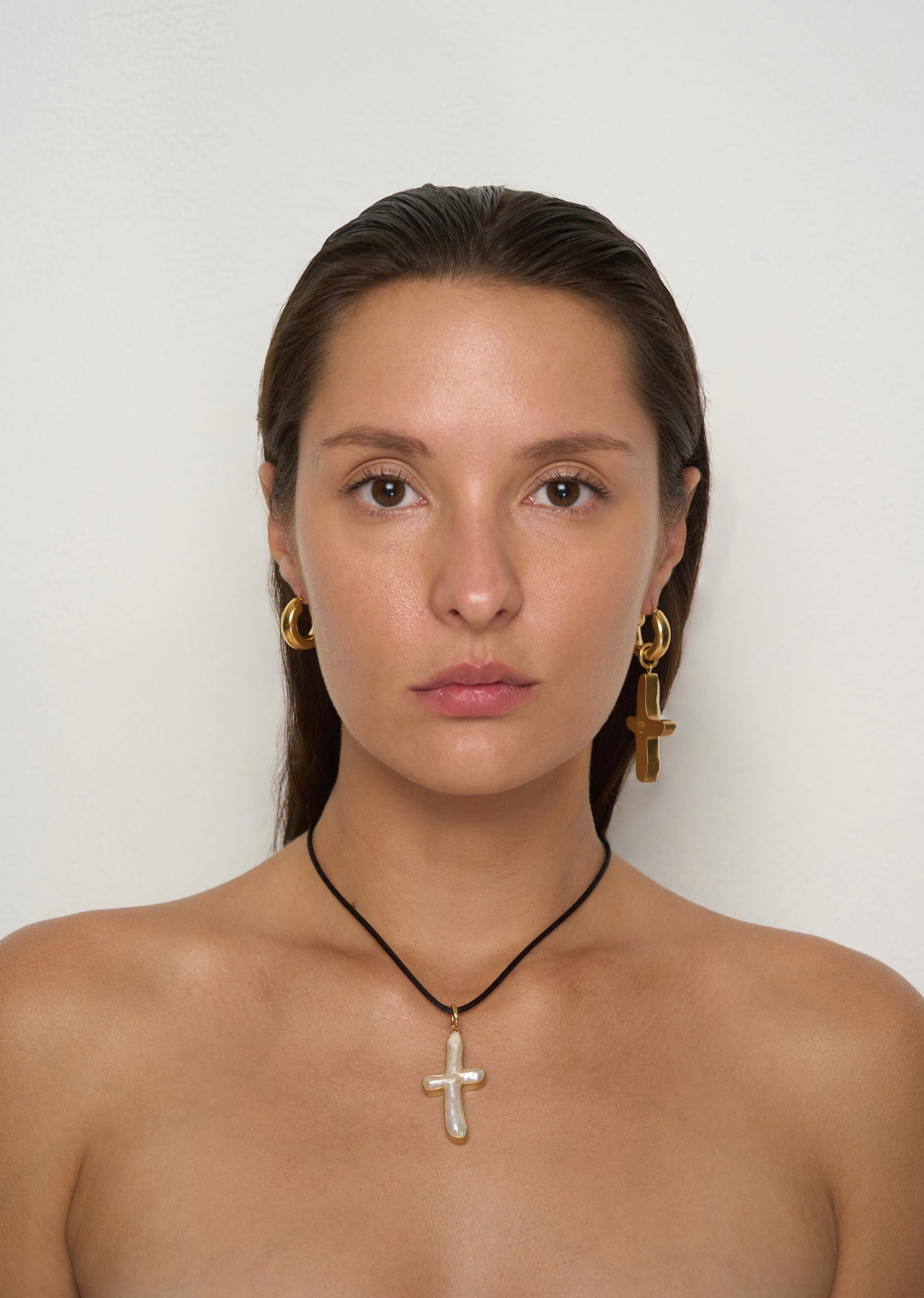 Unisex “Luka” 3-in-1 vintage look pearl cross set