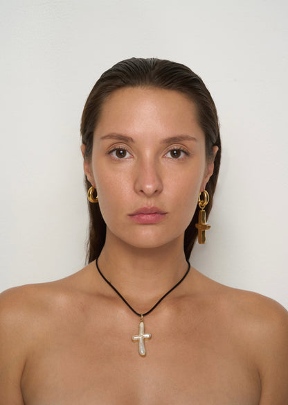 Unisex “Luka” 3-in-1 vintage look pearl cross set