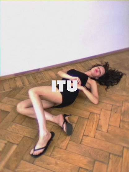 “Remi” raw edges mini  dress (blk)